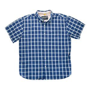 Nautica Jeans Co Shirt Mens XL Button Up Plaid - Short Sleeve 100%‎ Cotton